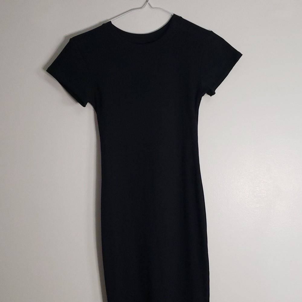 Brunette the Label black short sleeve dress XS/S 13-16" 47"L